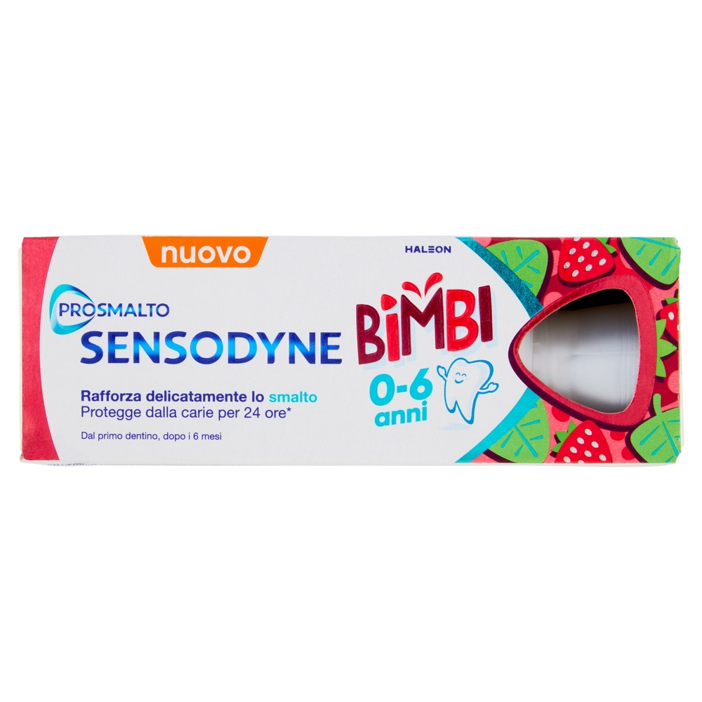 Sensodyne Prosmalto Bimbi, Dentifricio per Bambini 0-6 anni, Aroma Naturale Fragola e Menta, 50 ml